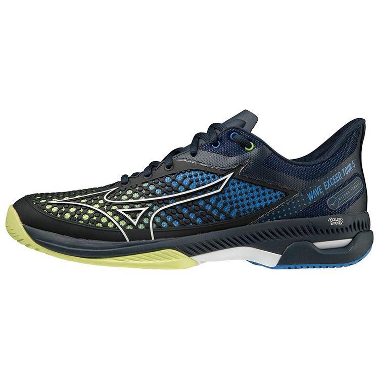 Mizuno Wave Exceed Tour 5 Low Tennis Shoes Unisex Sneakers Black Blue Yellow 61GA227040