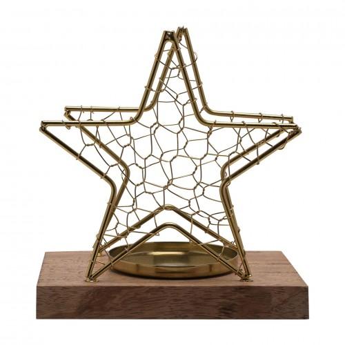 Celestial Gold Star Wire Candle Holder Medium