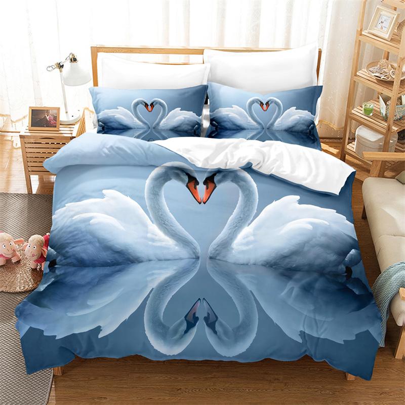 Swan Bedding Set Cactus Duvet Cover Boys, Girls Duvet Cover Bedroom Gorgeous Bedding King/Queen Duvet Cover Set
