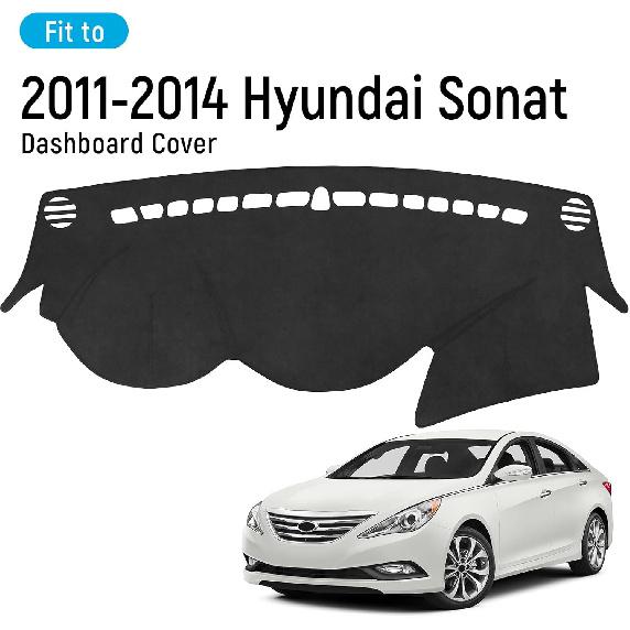 YOJOJOCO Dash Cover For Hyundai Sonata 2014 2013 2012 2011 Accessories Flannel Dashboard Cover Dash Mat Center Console Cover Sunshield Protector Pad