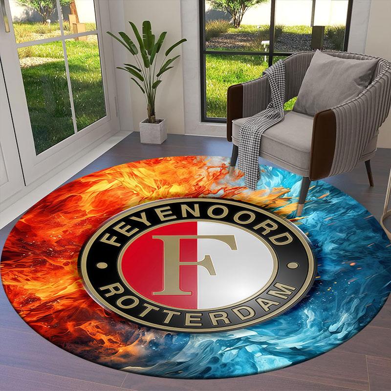 Feyenoord Round Area Rug,Carpet Rug for Living Room Bedroom Sofa Playroom Decor,Non-slip Floor Mat