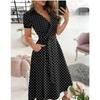 Rainbow Striped Print Summer Dress 2023 Women Button Up Short Sleeve Casual Vintage Shirt Long Dress Ladies Elegant Maxi Dresses