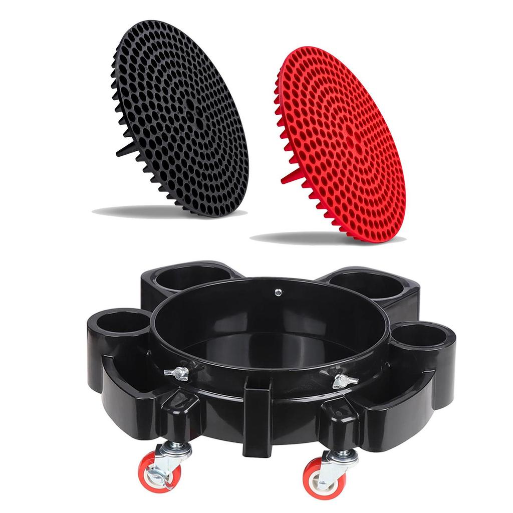 360° Rotating Wheeled Car Wash Bucket Base for Detailing Tools
