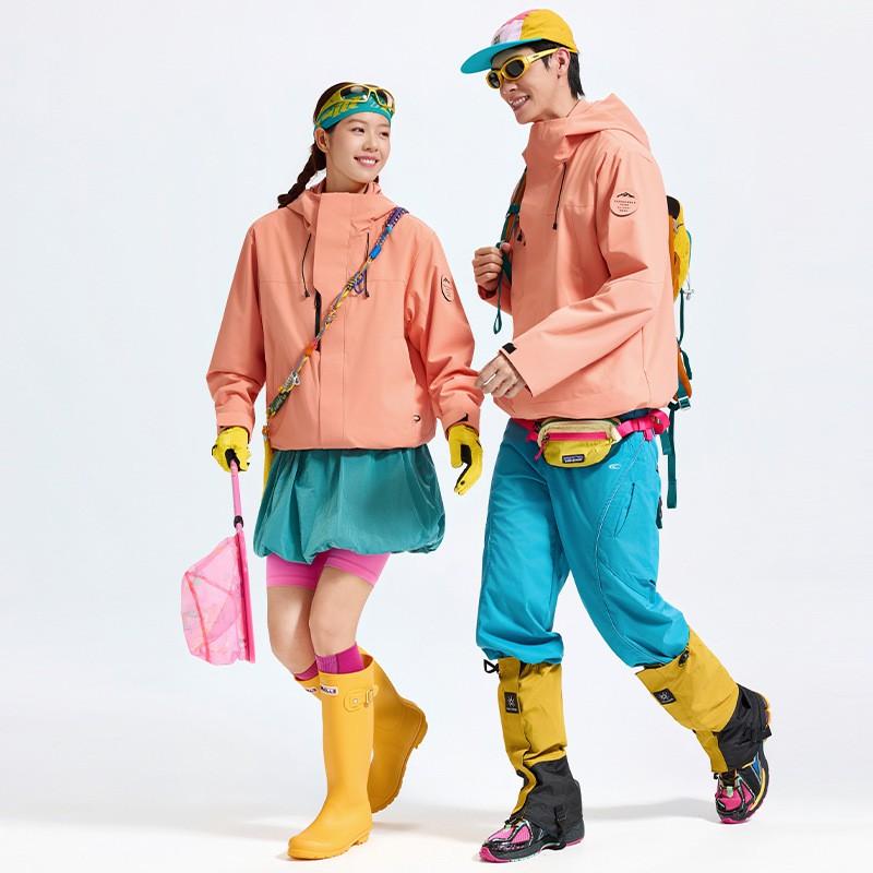 Mens Womens 2-Piece Hooded Windproof Waterproof Softshell Jacket Set With Removable Fleece Liner Hiking Camping Outdoor