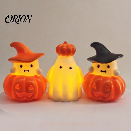 Desktop Night Light 1/3Pcs Halloween Pumpkin Ghost Light, Spooky LED Bedside Lamp, Battery Operated Mini Table for Bedroom Party Kids