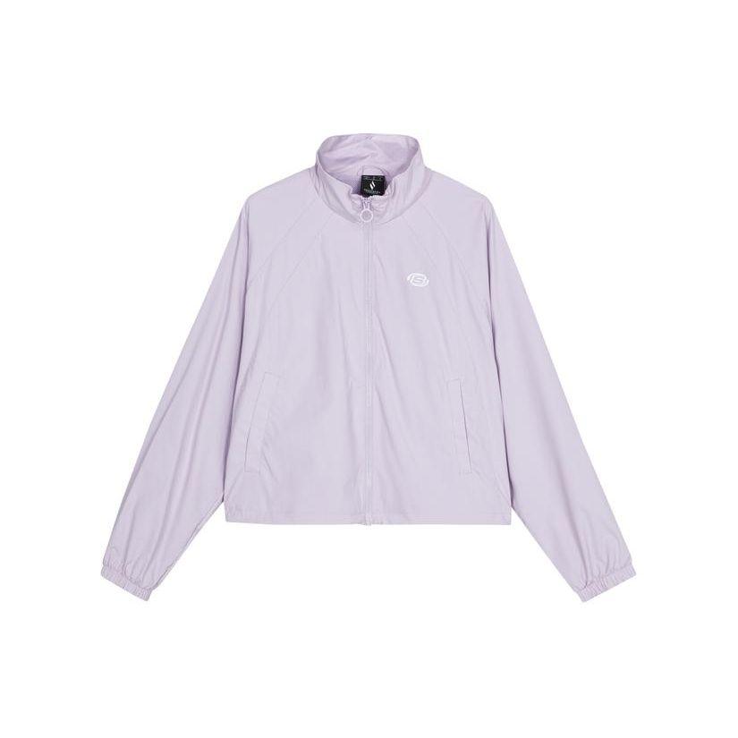 Skechers Moisture Wicking Comfortable Quick Dry Letter Zip Collar Sports Jacket Women jackets Orchid-Purple L224W042-01X5 L