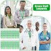 30 Pcs Safety Breakaway Staff Lanyards Pre Printed Green Neck Lanyard Staff Neck Strap With Swivel Plastic Clip And Safety Break