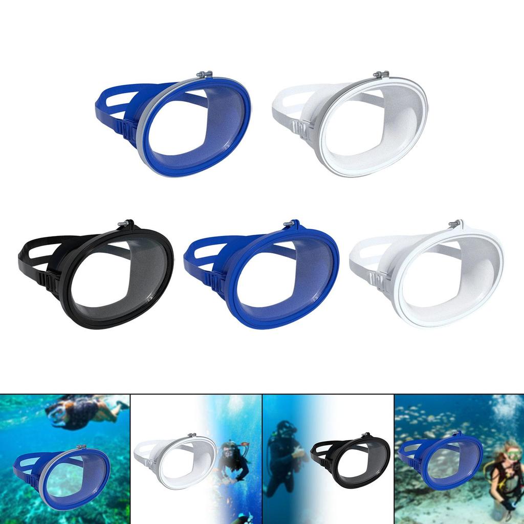 Scuba Goggles Anti Fog Wide Angle Snorkelling Equipment Silicone and Glass Portable Swimming Mask Single Lens Oval Shape