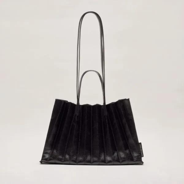Lucky Pleats Canvas Coated Shopper L (2color)