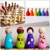 uxcell 2-Pack 3.5-Inch Wooden Peg Dolls, Boy Shape, Unpainted, for DIY Arts and Crafts, Painting
