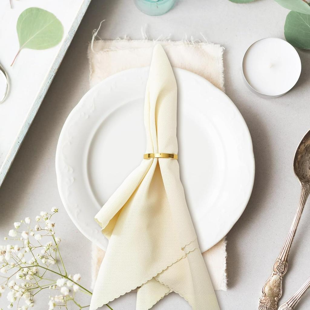 100Pcs Gold Metal Napkin Rings Stainless Steel Napkin Holders Round Metal Napkins Buckle for Wedding Christmas Party Dinner Table Setting Decor