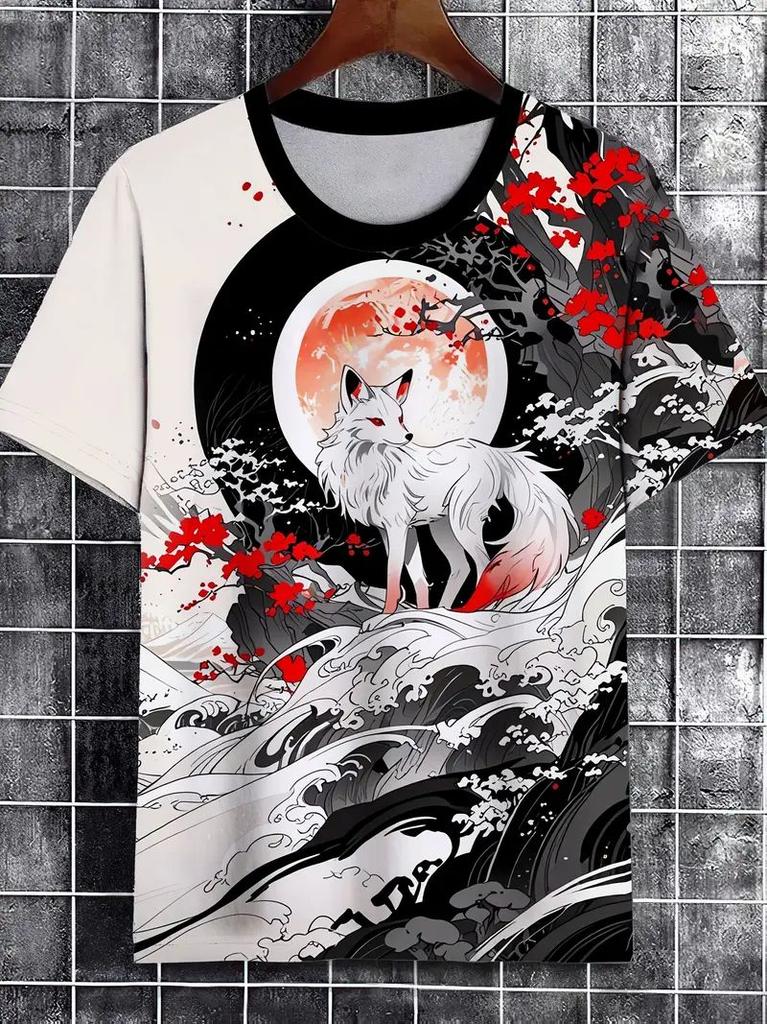Summer Fox Squirrel T-Shirts Animal 3D Print Fashion Women Round Neck Short Sleeve T Shirt Tees Harajuku Y2K Top Female Clothing