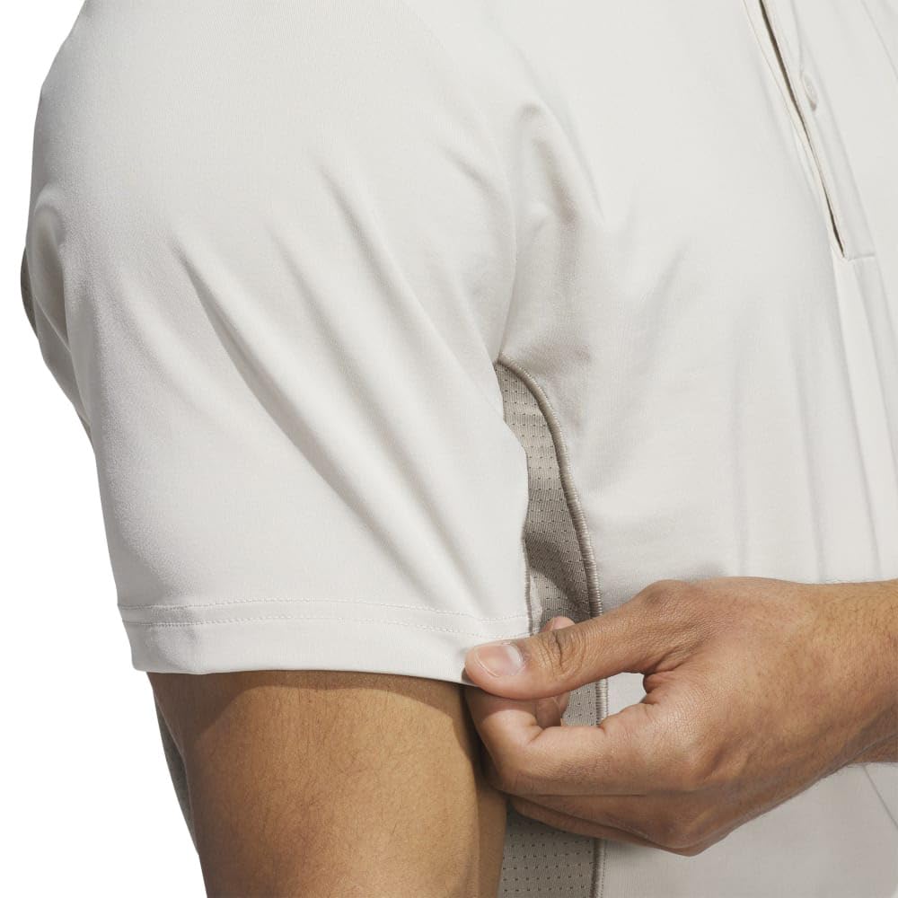 Golf Fabric Mix Back Mesh Short Sleeve Shirt Wonder Alumina [Adidas Golf] Men's