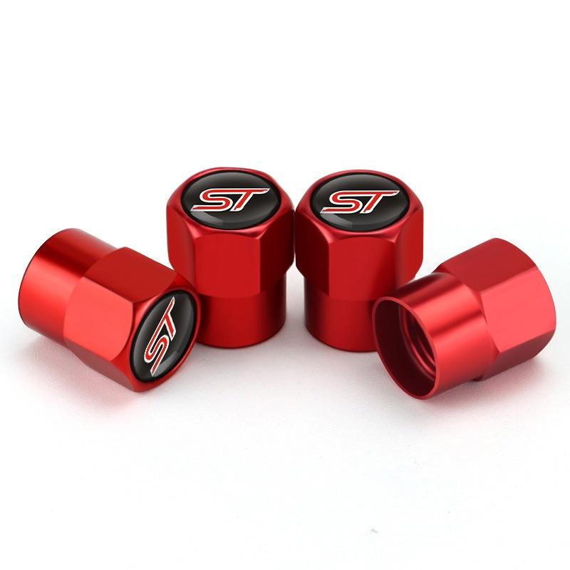 4PCS ST Logo Car Wheel Tire Valve Stem Caps Cover For Ford ST Line Focus X 2 3 Mondeo Fiesta Kuga MK2 MK3 MK4 Tyre Accessories