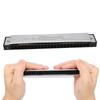 C Key Harmonica 24?Hole Polyphonic Student Adult Beginner Playing Resin Accented Mouth OrganSilver