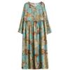 Long Sleeve Plus Size Cotton Vintage Floral New In Dresses for Women Casual Loose Spring Summer Autumn Dress