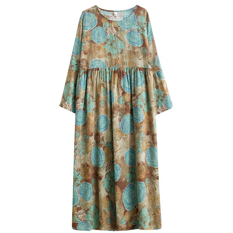 Long Sleeve Plus Size Cotton Vintage Floral New In Dresses for Women Casual Loose Spring Summer Autumn Dress