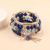 Fringed Design Bracelets Set Electroplated Crystal Beaded Bracelet  Fashion Accessories