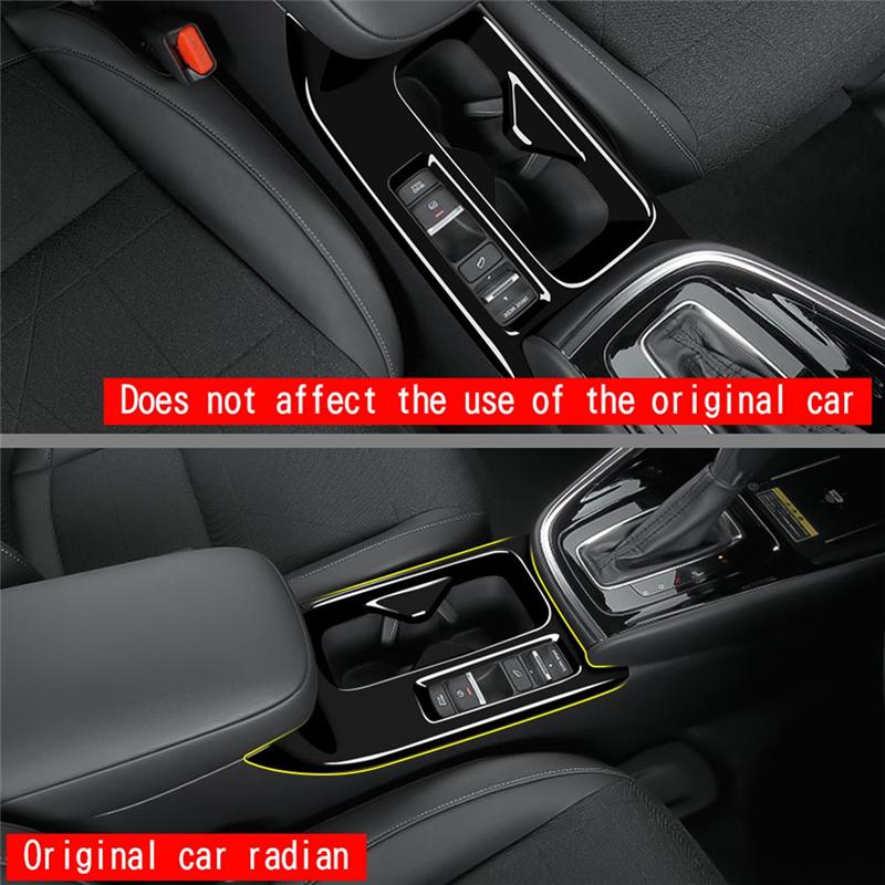 Powerful Car Center Console Water Cup Holder Decoration Cover Trim Stickers For Honda HRV HR-V Vezel - Glossy Black RHD