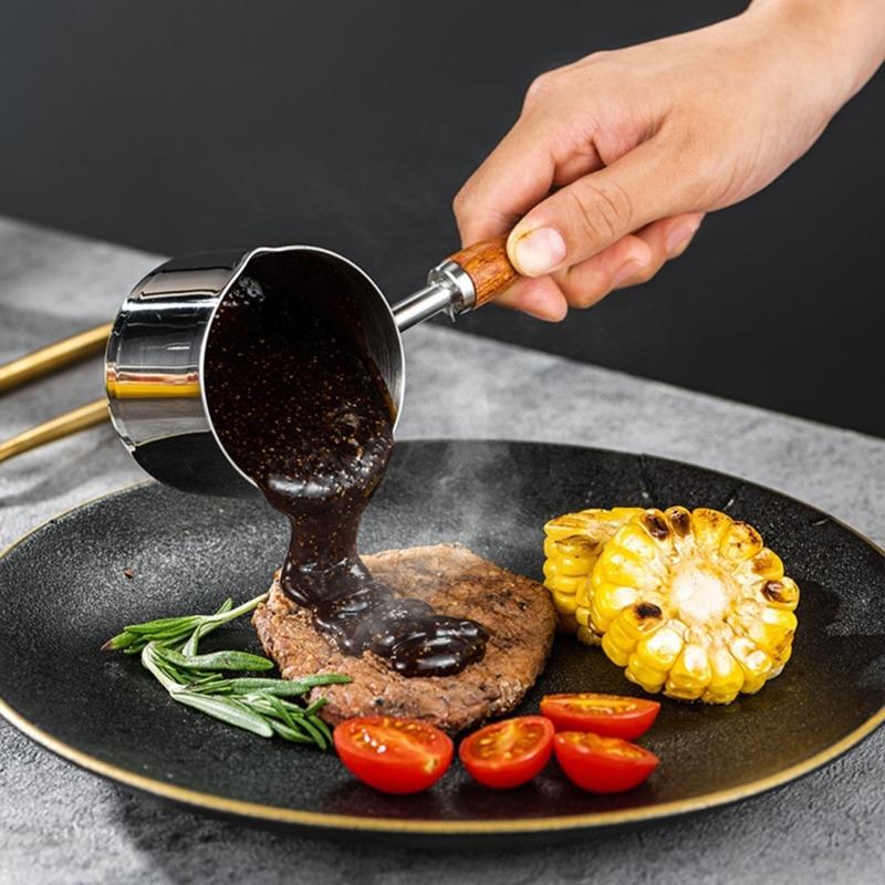 Stainless Steel Mini Frying Pan Household Hot Oil Pan Boiled Eggs Hot Chocolate Hot Milk Pot Household Multi-purpose Pot