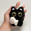 Black Cute Cat Catching Fish Plush Toy Doll Keychain Bag Pendant Charms Car Keyring Accessories For Women Couples Cute Kawaii Gift