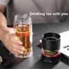 Double Wall Glass Water Bottle Tea Cup Office Travel Mug w/Tea Separator 400ml