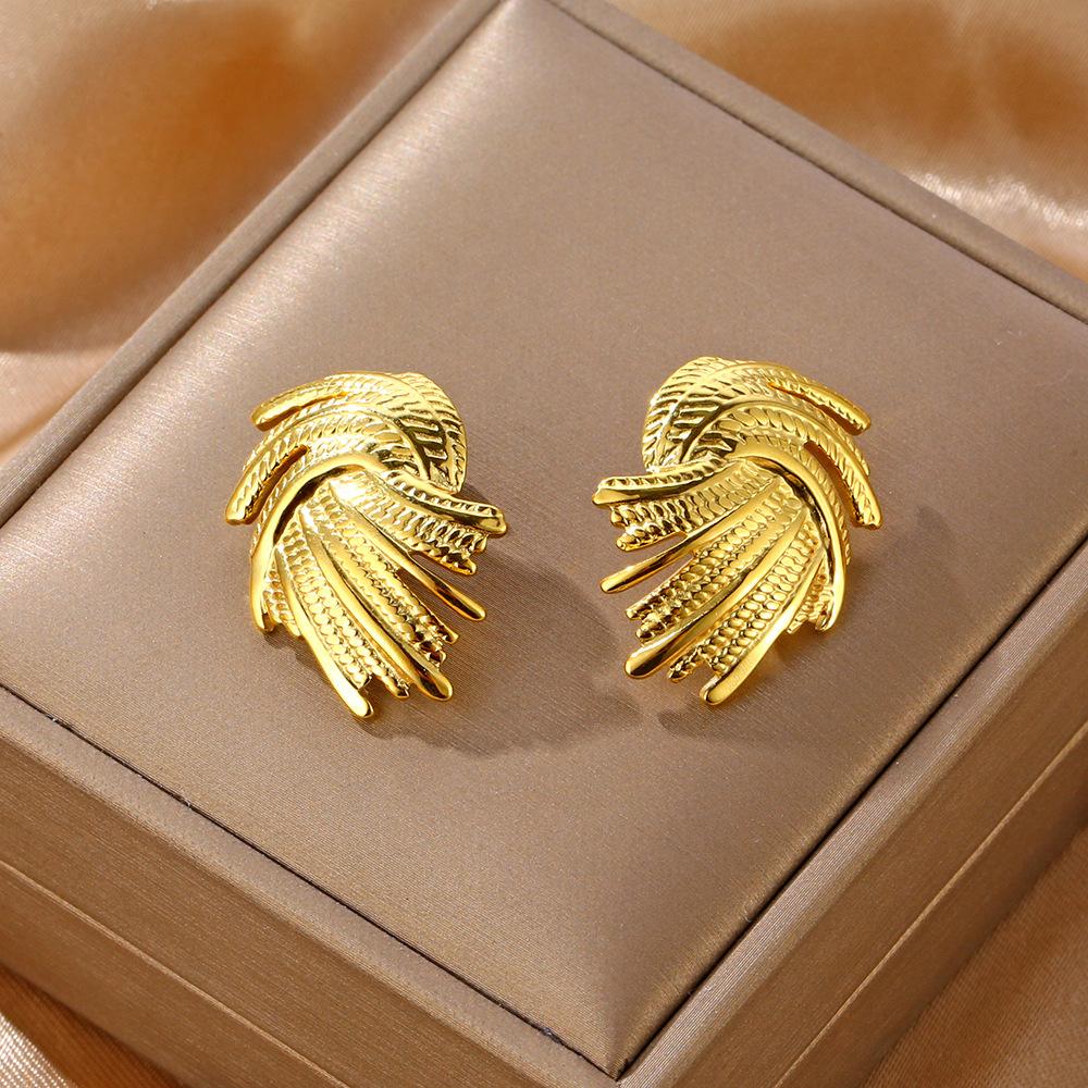 Irregular Geometry Big Stud Earrings for Women Golden Metal European Statement Earrings Wedding Party Punk Jewelry Gift