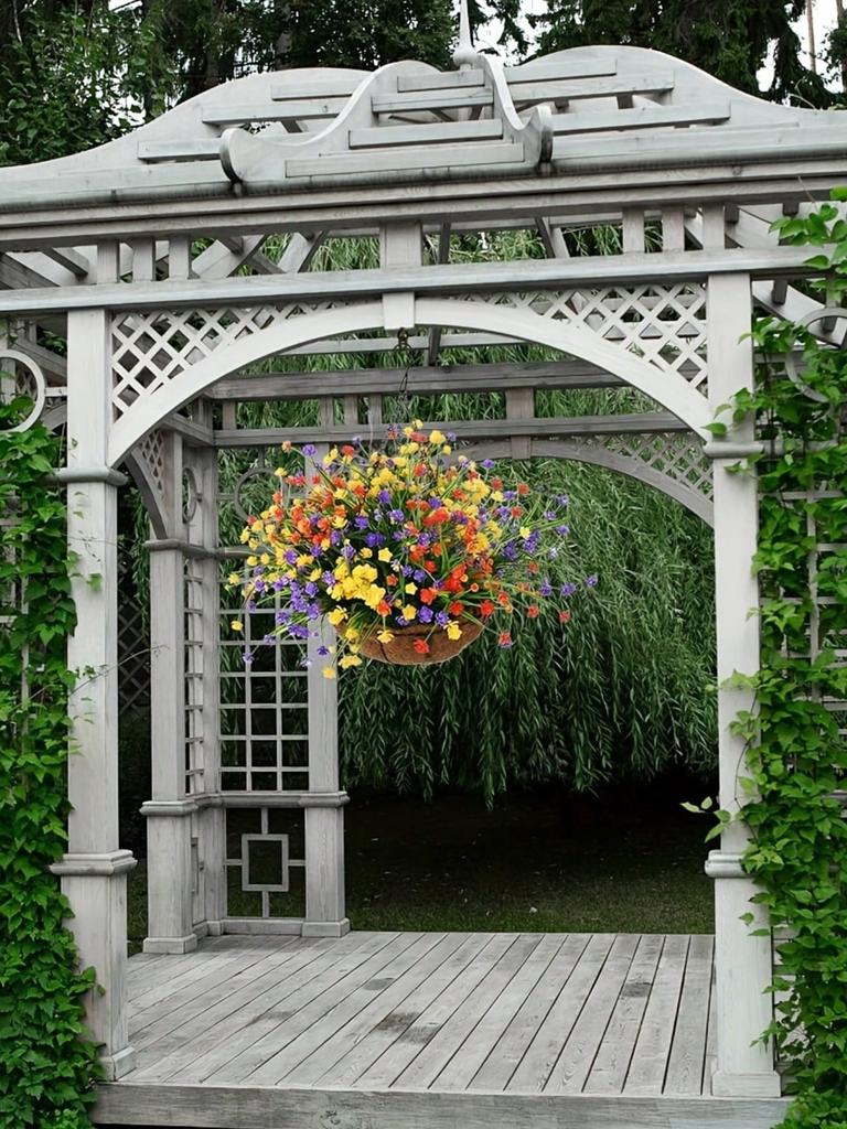 Spring and summer gardening iron frame coconut palm flower basket hanging basket flower pot hanging basket 1pc