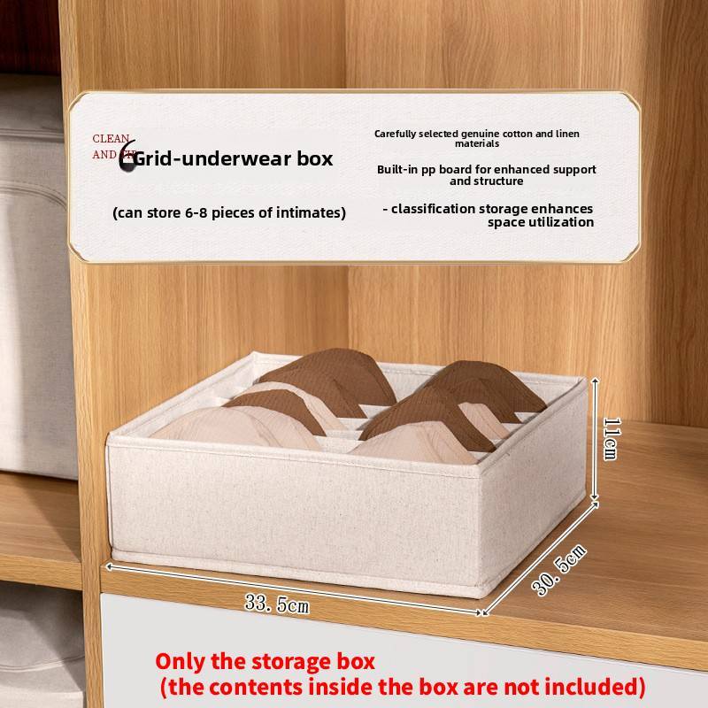 Innerwear Storage Box With Dividers For Bedroom Closet Organization Compact Foldable Design