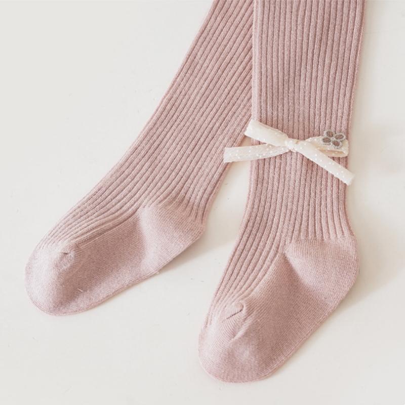 Kinder Mädchen Baumwolle Rippstrumpfhose Kleinkind Kinder Frühling Herbst Prinzessin Strick Schleife Strumpfhose Neugeborenes Säugling Hose Baby Accessoires