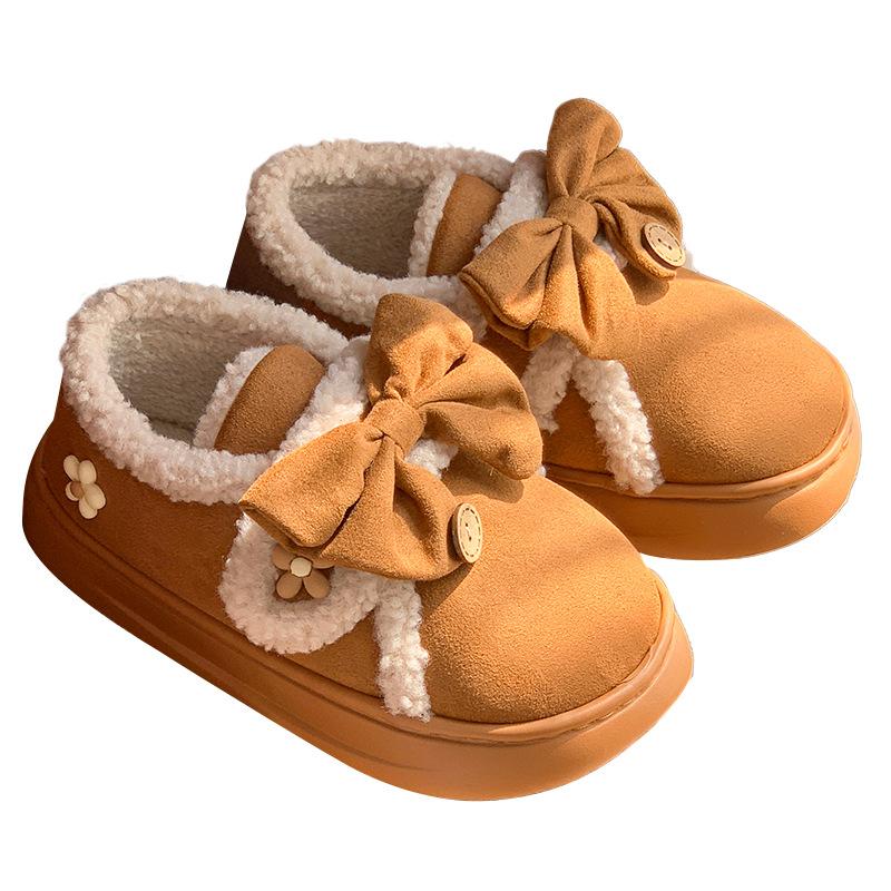 Cotton slipper bag heel 2025 new autumn and winter outer wear non-slip versatile Velcro home warm cotton shoes