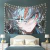 Intense anime character tapestry  celebrating theatrical art with expressive eyes and detailed features perfect for home decor