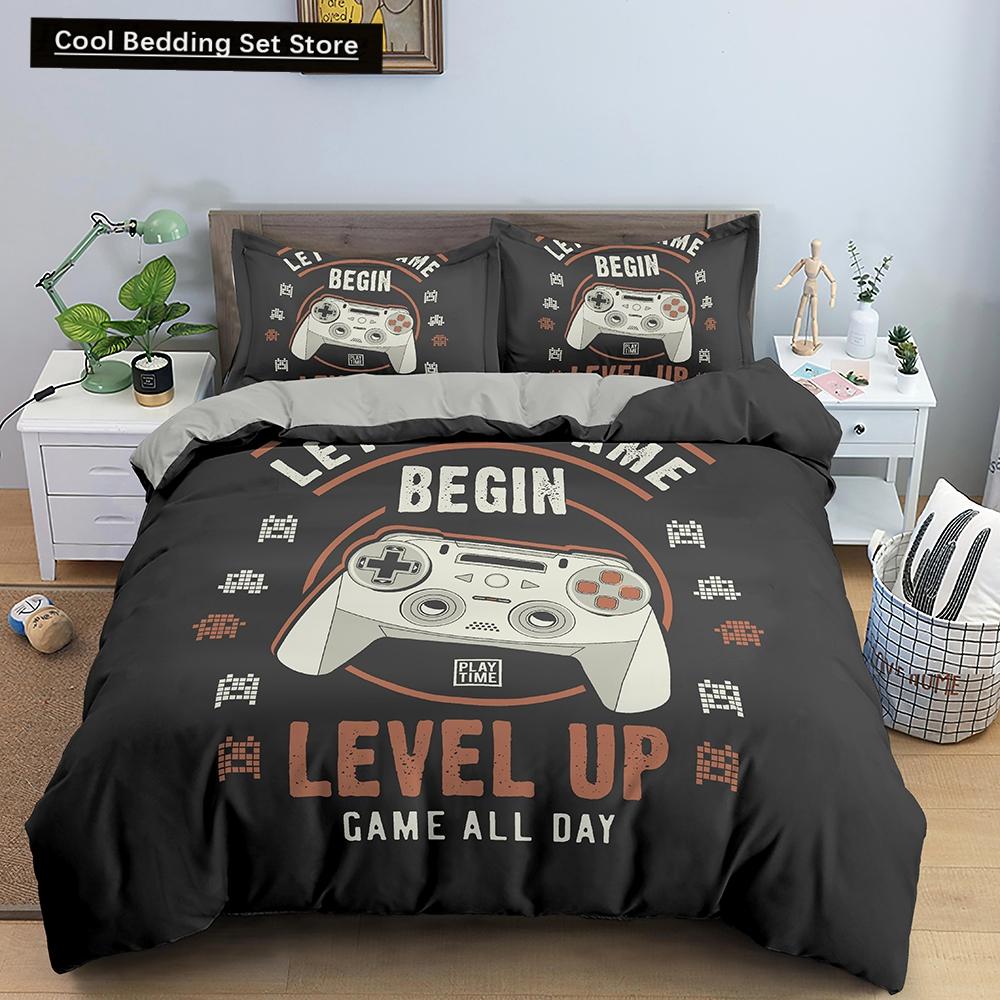 Game Bedding Set Soft Duvet Cover Set Comforter Bedding Quilt Cover with Pillowcase Kid Bedding Set 2/3pcs Polyester Quilt Cover