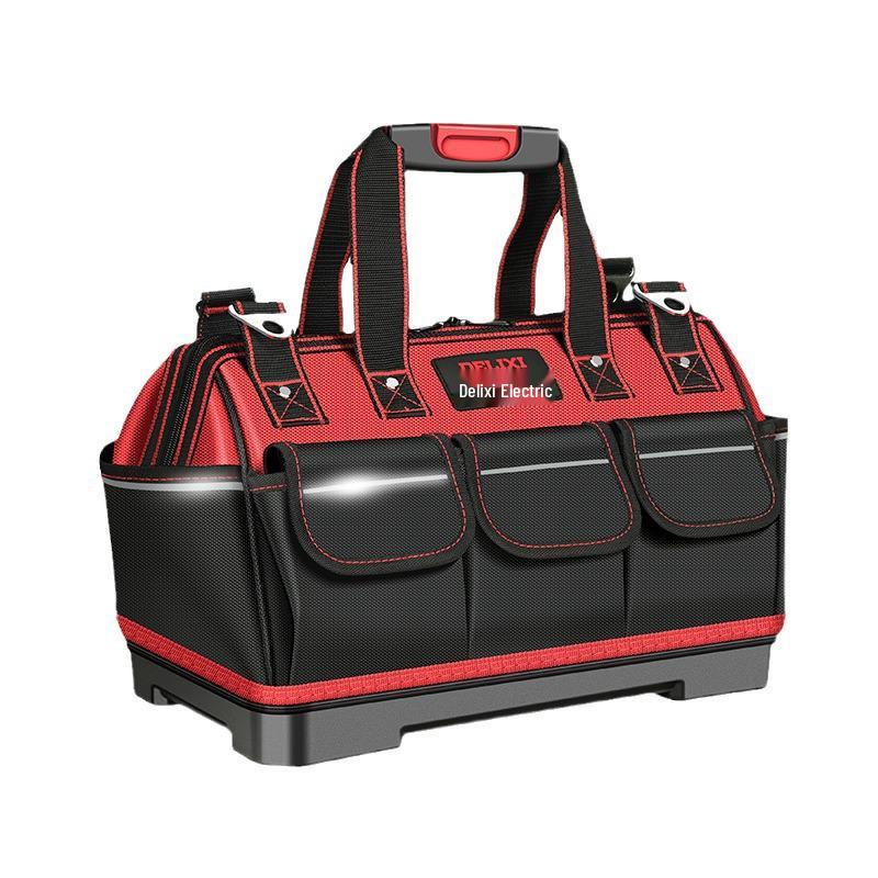 Delixi Electric Multi-Functional Waterproof Tool Bag, Wear-Resistant Oxford Cloth Large Canvas, Electrician Special.