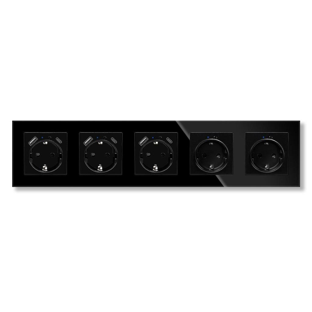 Model 153 Smart WiFi Wall Socket with Tempered Glass Panel - Alice Voice App Compatible