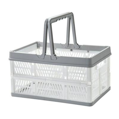 Tragbarer Klappgriff-Aufbewahrungskorb für Lebensmittel, Picknick-Desktop-Organizer-Behälter