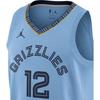 Jordan Breathable NBA Grizzlies Ja Morant No. 12 Basketball Jersey Men Tops Blue CV9482-422