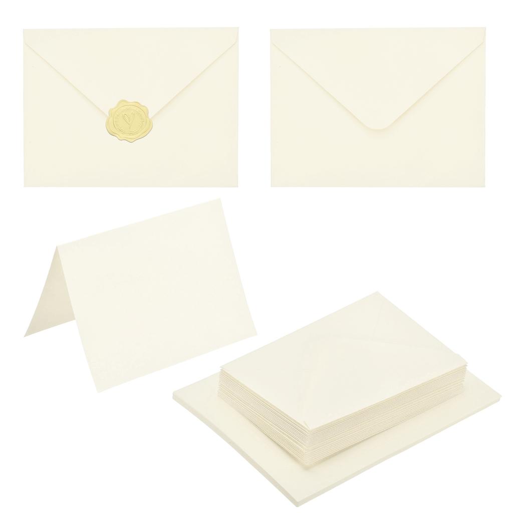 20Sets 4x6 Blank Cards and Envelopes V Flap A6 Envelopes with Cardstock & Gold Stickers for Greeting Cards Wedding Invitations