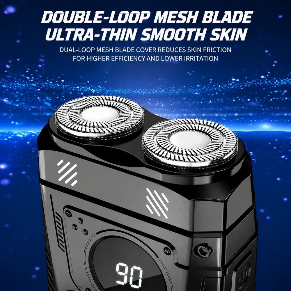 Portable Electric Shaver Waterproof Mini Shaver Mecha Punk Style Beard Razor Men