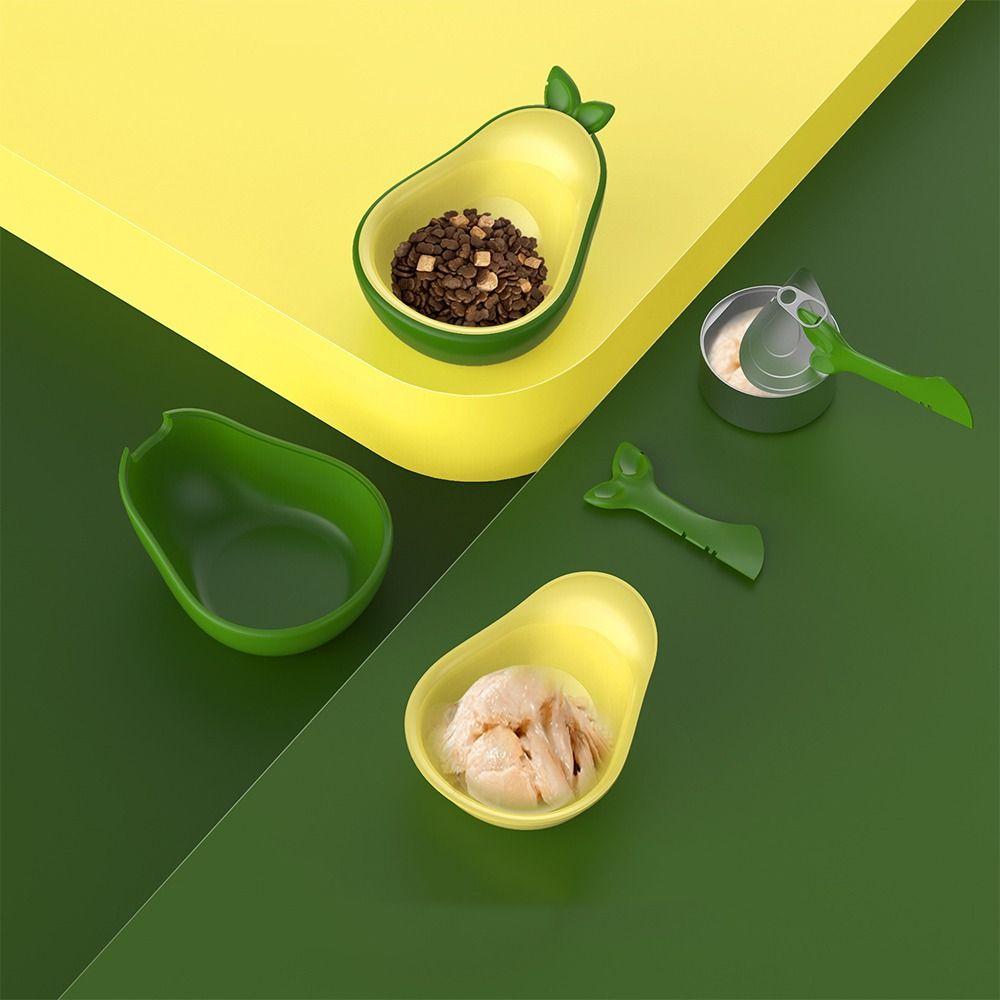 3-in-1 Avocado Pet Bowl Anti Spill Pet Feeder Easy To Clean Cat Drinking Bowl  For Cat Dog