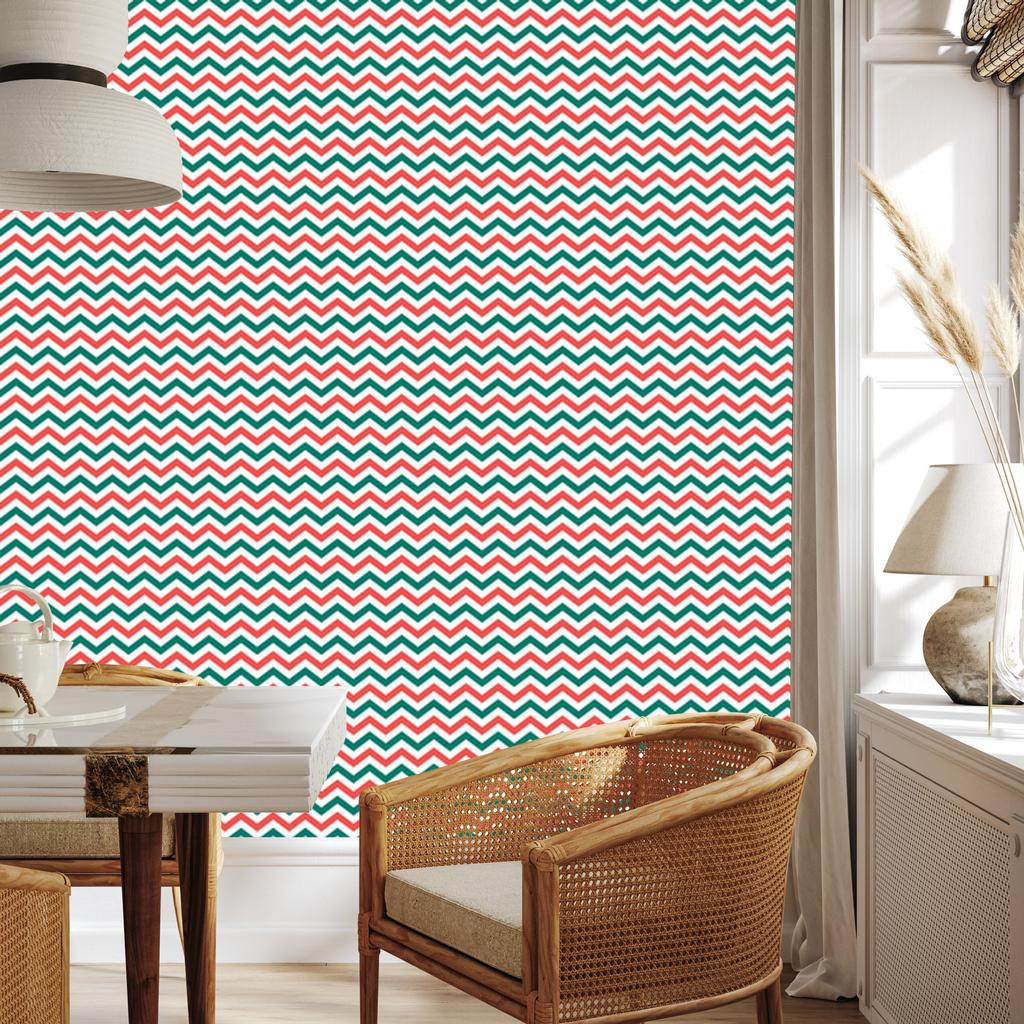 Zigzag Coral and Sea Wallpaper for Living Room and Bedroom 50x1000