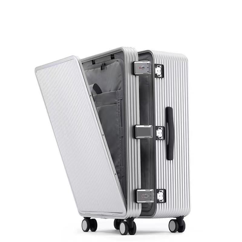 Super Thick Aluminum-Alloy Suitcase, 20-Inch Side-Opening, 24-Inch Front-Opening, 26-Inch Trolley Case for Men and Women