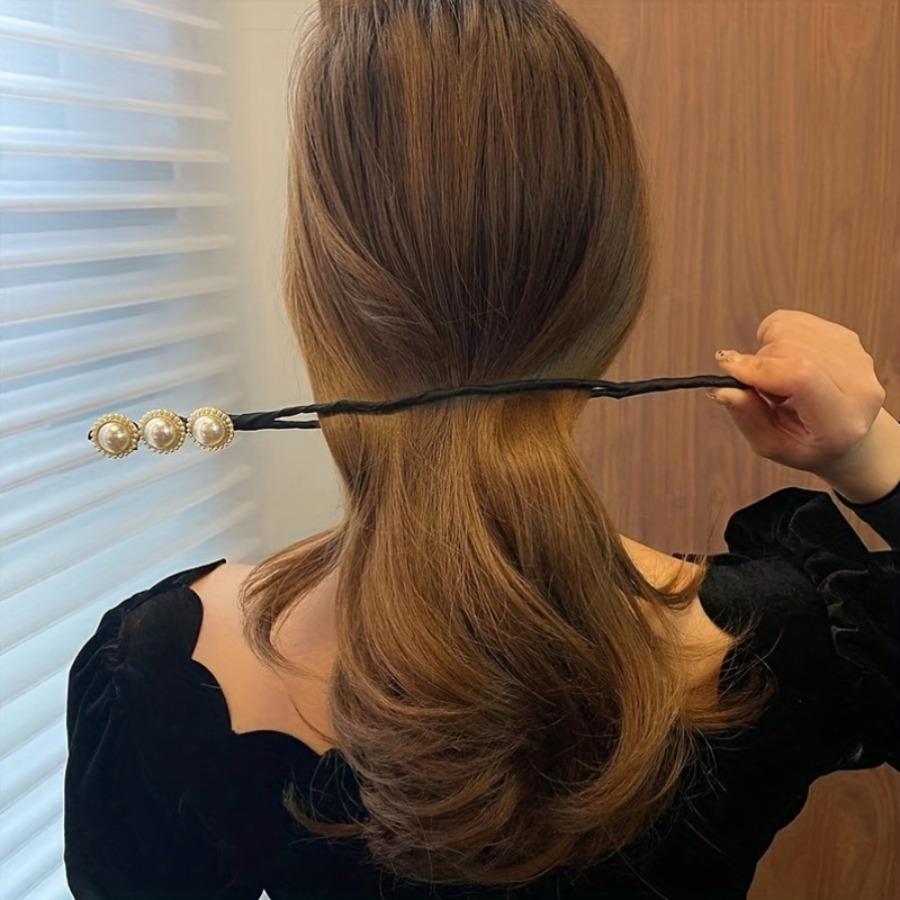Uniquely Crafted Pearl Hair Additions for Groups of 2-4! Y2K Style Twisted Clips And Hairpins, Ideal for Bun Styles Or Updos