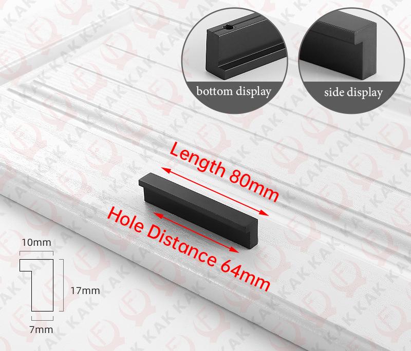 

KAK Brushed Gold Cabinet Handles Black T Bar Aluminum Alloy Kitchen Cupboard Door Pulls Drawer Knobs Furniture Handle Hardware