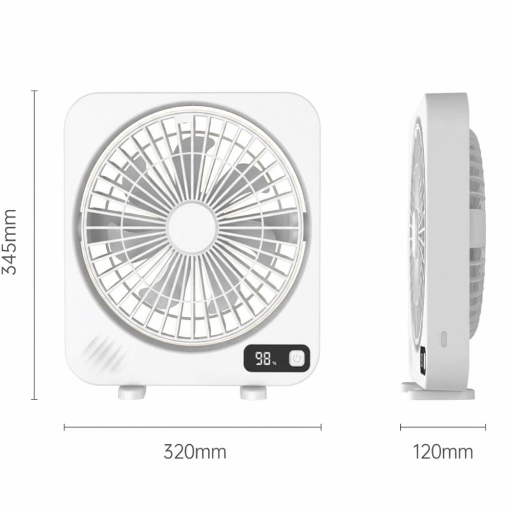 Digital Screen Rechargeable Fan Built-in Battery Small Hanging Fan  Desktop Use