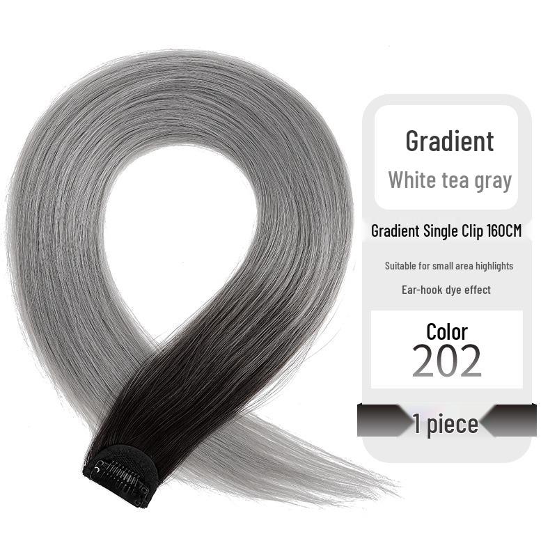 Gradient Color Women's Long Straight Highlight Hair Extension Piece