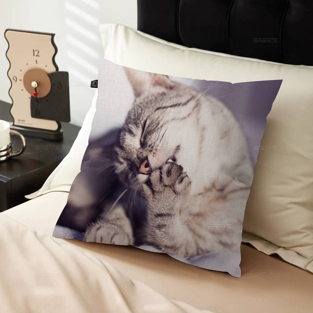 Süßes Haustier Katze Kissenbezug Design Kissenbezug Deko Feiertagsdeko