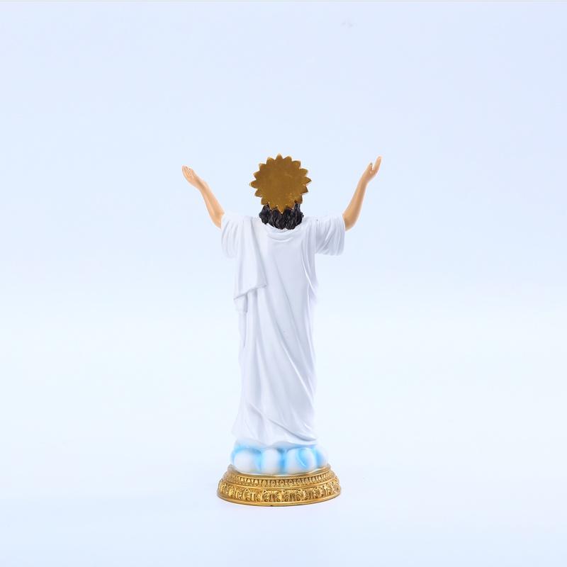 8 Inches Alleluia He Is Risen Decor Resin Jesus Christ Statue The Resurrection Figurine Home Decoration Christian Saint Statue