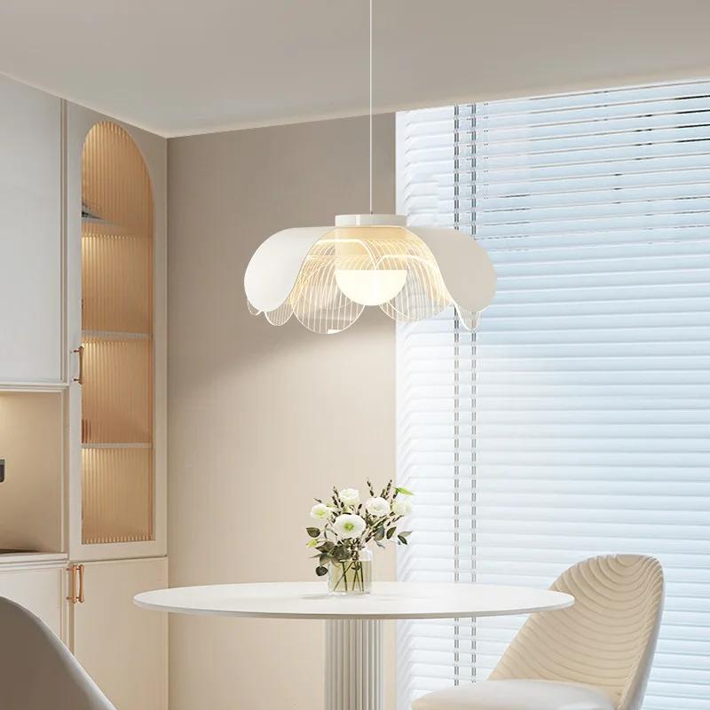 New Nordic Modern Flower LED Chandelier Eye Protection Dining Room Bedroom Simple Full Spectrum Dining Room Chandelier