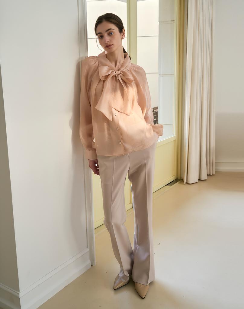 GIEMAR Semi Boot Cut Slacks Beige